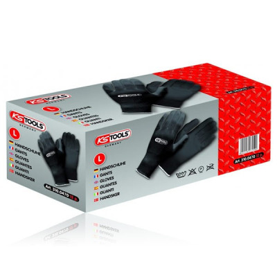 12 gants microfibres noirs