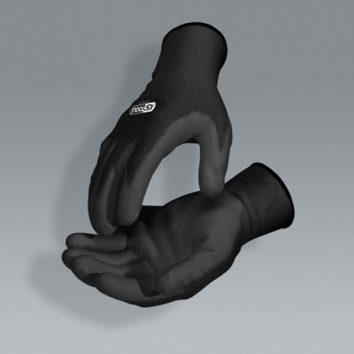 12 gants microfibres noirs