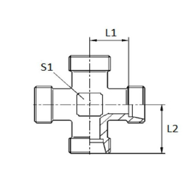 Raccord gaz croix égale