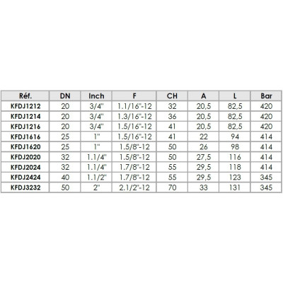 Embout Interlock JIC cône 74°