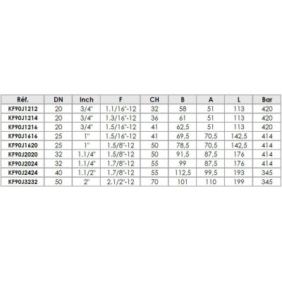 Embout Interlock femelle JIC cône 74° à 90°