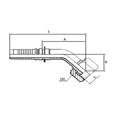 Embout femelle Interlock ORFS 45°