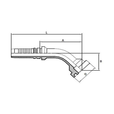 Embout Interlock à bride 45° 6000 PSI