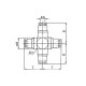 Croix égale raccord instantané pneumatique