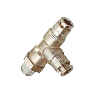 T mâle, piquage latéral, orientable, BSP conique