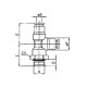 T mâle piquage central orientable, BSP cylindrique