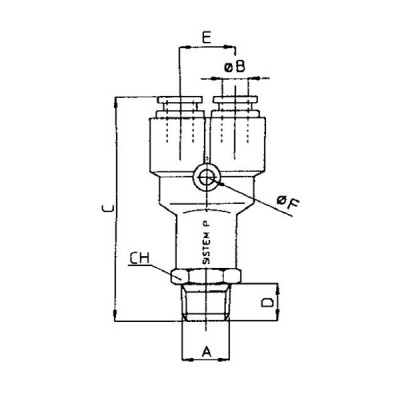 Y mâle orientable BSP conique