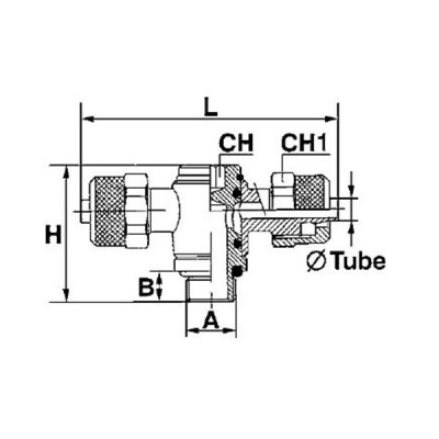 Raccord rapide T mâle orientable, piq central BSP cyl