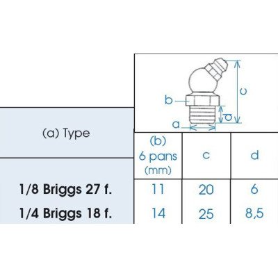 Graisseur coudé à 90° Briggs