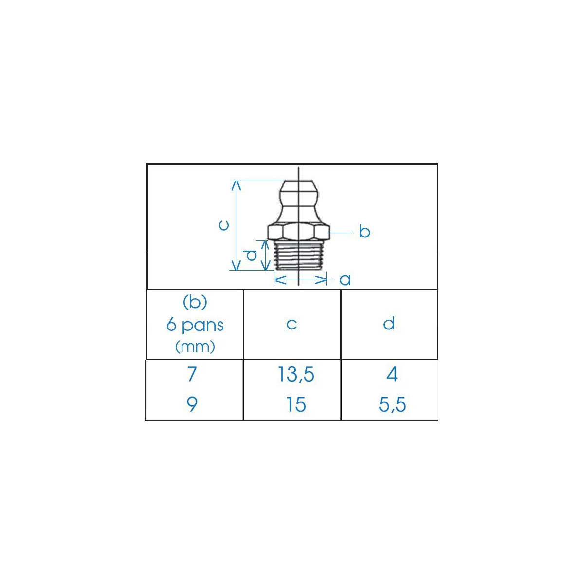 Graisseur long M6x100 180°