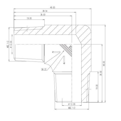 Coude 90° égal MGC1/2 conique