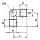 Coude égal mâle conique