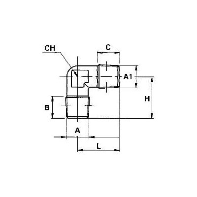 Coude égal mâle conique
