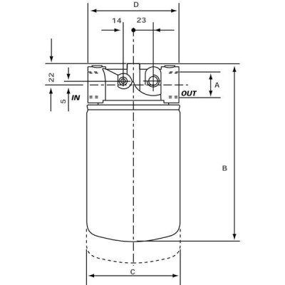 Filtre aspiration spin-on
