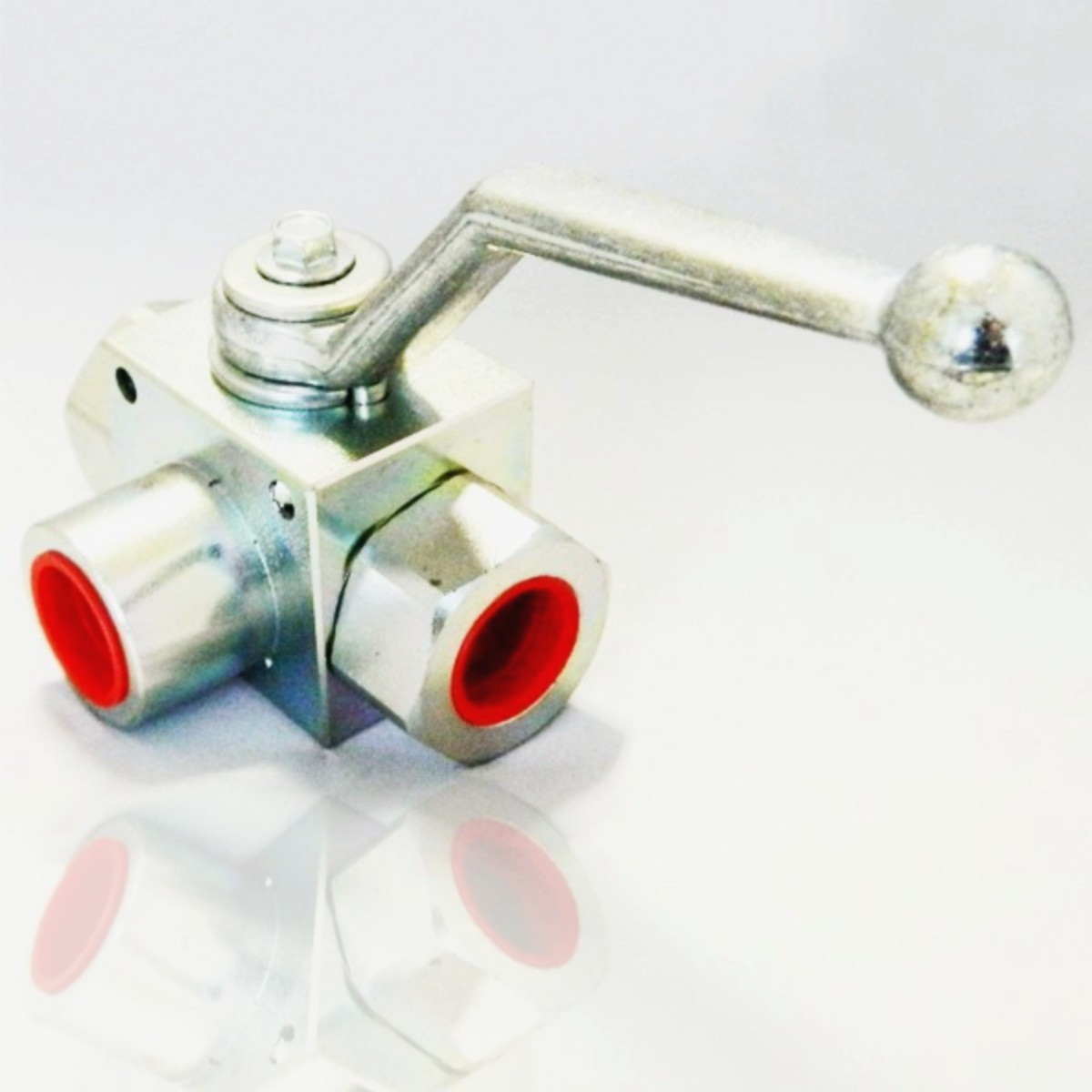 Vanne à Bille 3 Voies Haute Pression 500 Bar - G3/8" Manuelle, Pour Eau, Huile, Gaz - 5