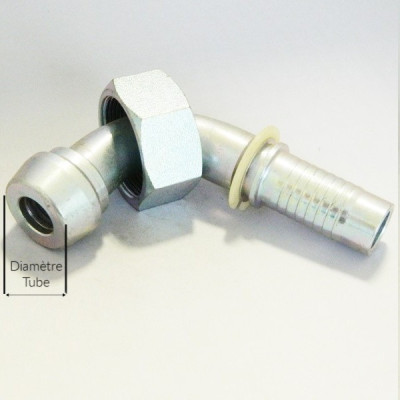 Embout femelle pour tube gaz cône 90°