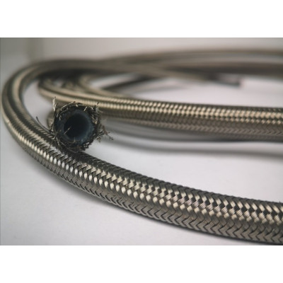 Tuyau moyenne et haute pression PTFE lisse 2 tresses inox