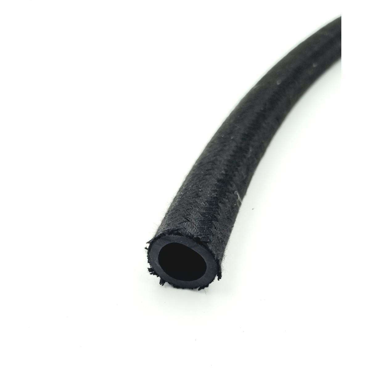 Tuyau Carburant Caoutchouc Tressé 3.5mm ID - 3m Noir | Résistant Essence Huile