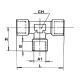 Raccord en Té égal femelle pneumatique
