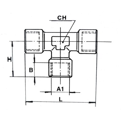 Raccord en Té égal femelle pneumatique