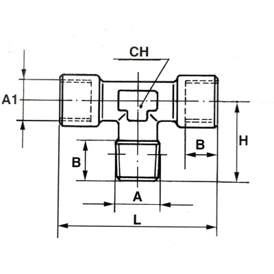 Raccord en Té égal femelle mâle femelle pneumatique
