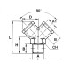 Raccord en Y égal mâle femelle pneumatique
