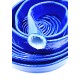 Gaine protection anti feu silicone bleu fibre de verre