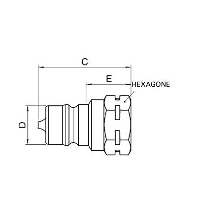 Coupleur mâle à clapet acier inoxydable ISO A