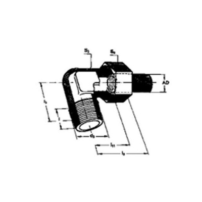Coude mâle filetage NPT série légère