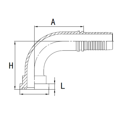Embout à sertir BRIDE 6000 PSI à 90°