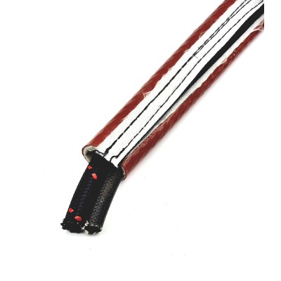 Gaine protection anti feu silicone rouge fibre de verre VELCRO