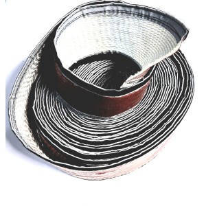 Gaine protection anti feu silicone rouge fibre de verre VELCRO