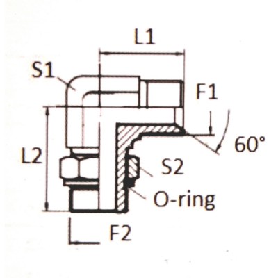 Adaptateur Mâle BSP X Mâle Gaz Cylindrique 90° orientable