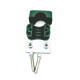 Collier de fixation simple polypropylène vert complet pour tube