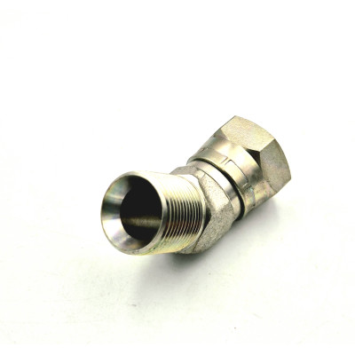 Adaptateur femelle BSP X mâle BSP coudé 45° raccord hydraulique acier
