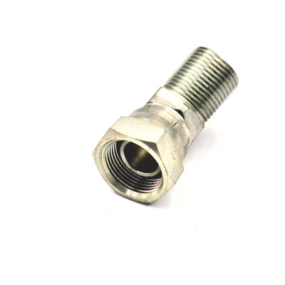 Adaptateur femelle BSP X mâle BSP coudé 45° raccord hydraulique acier