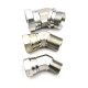 Adaptateur femelle BSP X mâle BSP coudé 45° raccord hydraulique acier