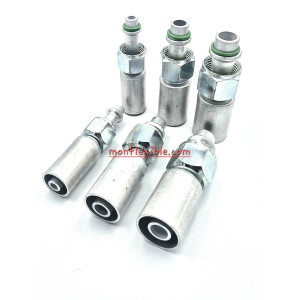 Embout pré-serti avec jupe Alu droit pour tuyau de climatisation mince R12