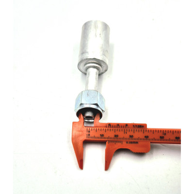 Embout pré-serti avec jupe Alu droit pour tuyau de climatisation standard R12