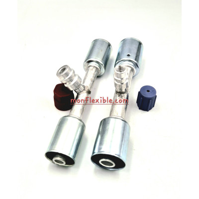 Embout pré serti double ALU jupe acier pour tuyau A/C climatisation Standard