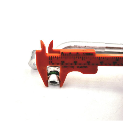 Embout a bride Alu coudé 90° pour tuyau de climatisation R134a