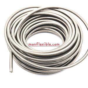 Tuyau PTFE lisse tresse acier inoxydable revêtement PVC translucide