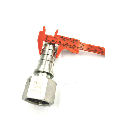 Embout à sertir femelle fond plat pour tuyau vapeur BSP Inoxydable