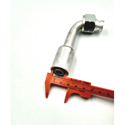Embout pré-serti avec jupe Alu coudé 90° pour tuyau de climatisation mince R134